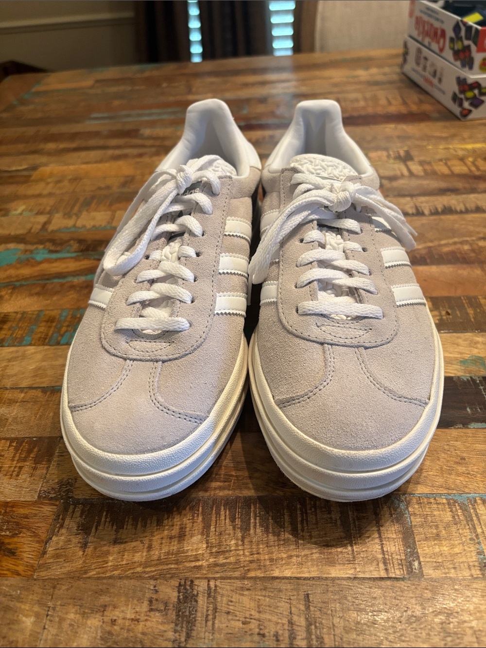 Women’s ADIDAS Gazelle Bold Platform Shoes Suede SZ 7.5 MSRP $120 Cream/White